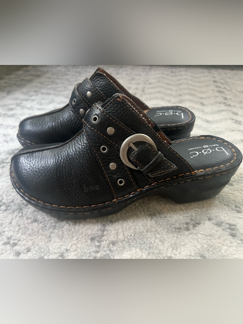 b.o.c. Born Concepts Karley Clog Slip-On Mules Black Leather
